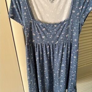 No Boundaries Light Blue Floral Baby Doll dress